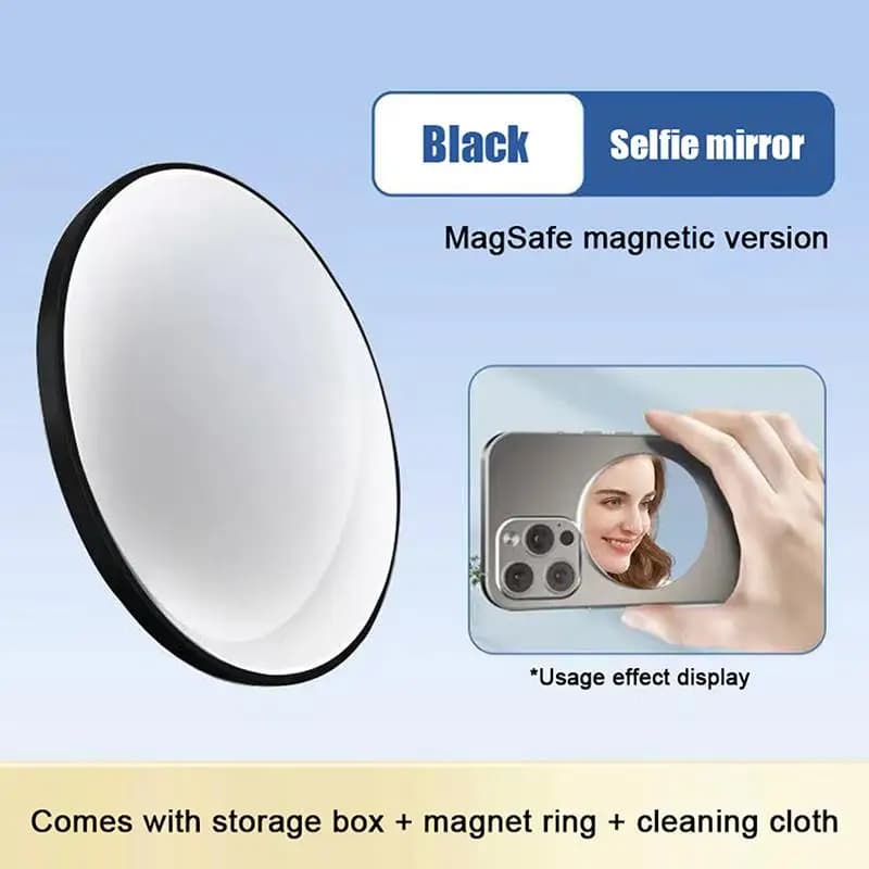 Miroir magnétique convexe pour smartphone, miroir de beauté, miroir magnétique pour vidéo, selfie, v