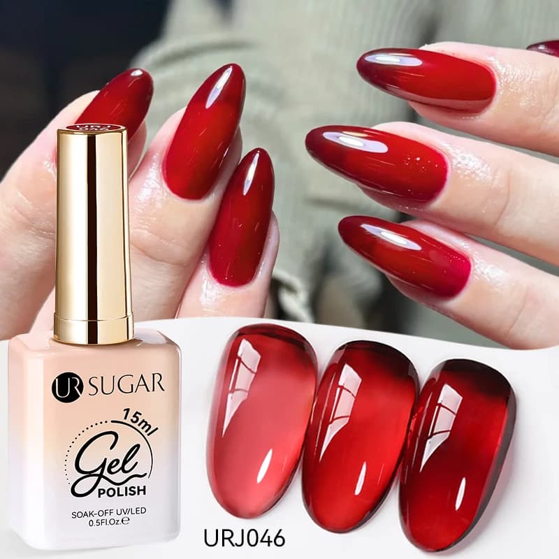 UR SUGAR à Ongles Gel Translucide, Semi-continu, UV, Soak Off, 15ml, Dernière Mode vernis semis perm