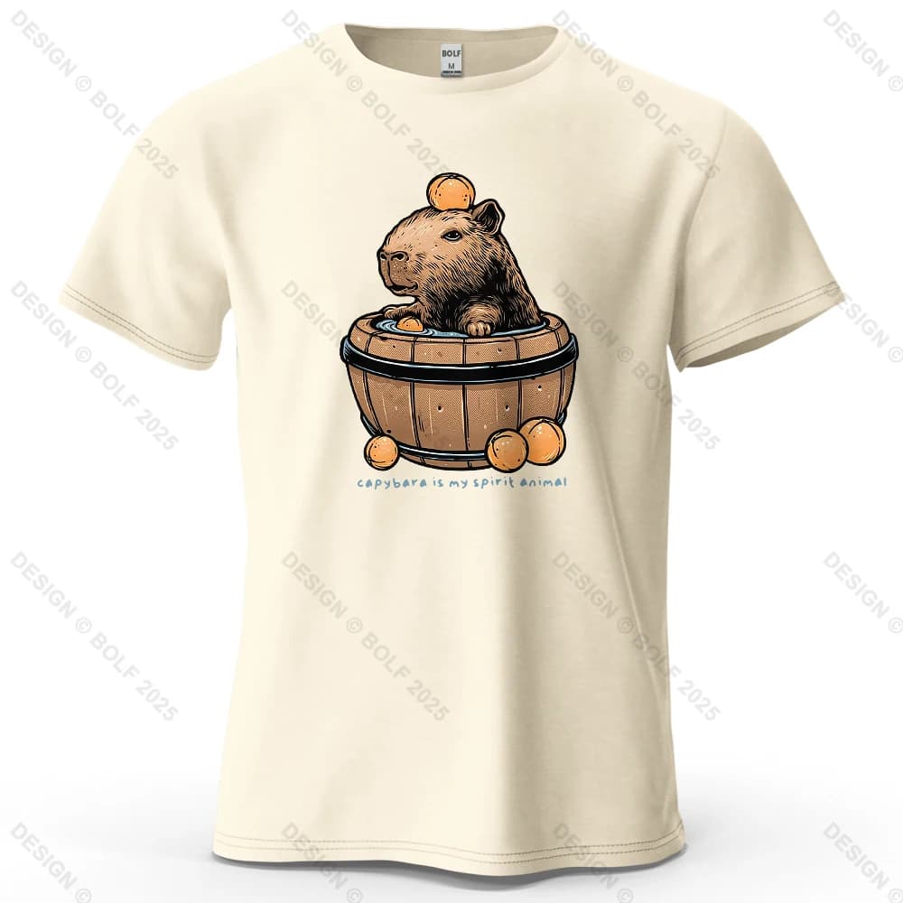 Capybara en baril Artoonish imprimé hommes T-Shirt 100% coton surdimensionné fantaisiste graphique t