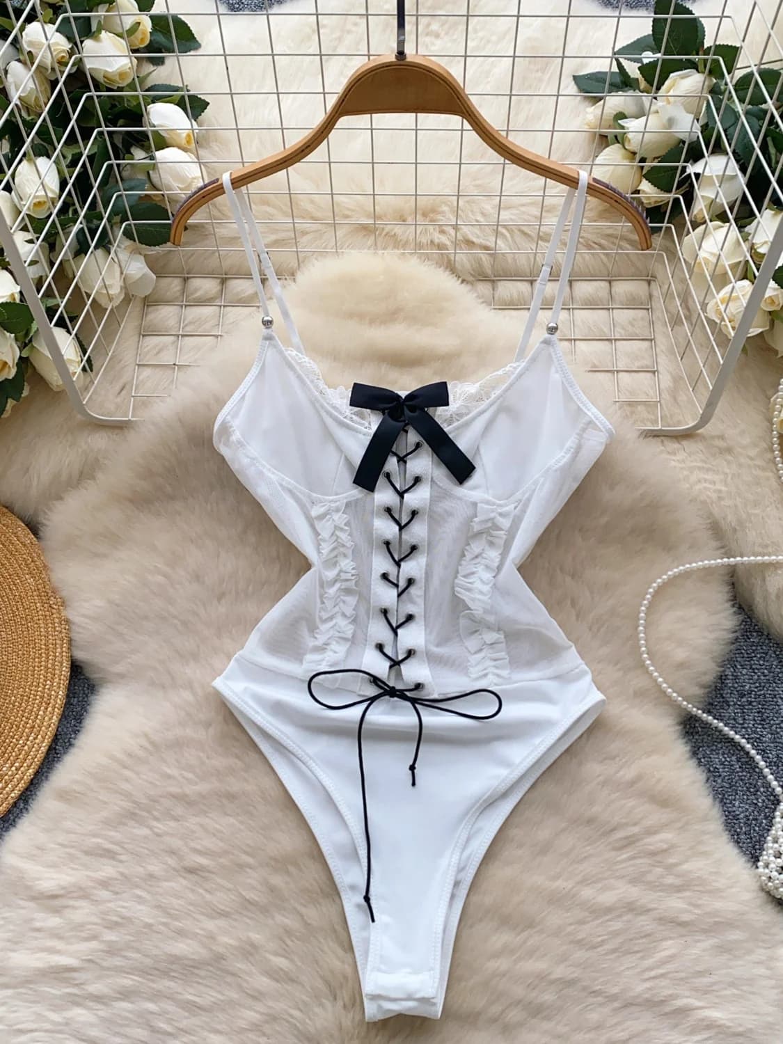 Nouveau Body Chic Européen Sexy pour Femme, Bretelles Fines, Dentelle Patchwork, Dos Nu, Confortable