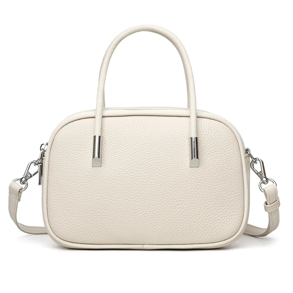 Sac bandoulière en cuir véritable pour femme, sac à l'épaule simple et tendance, sac messager en cui