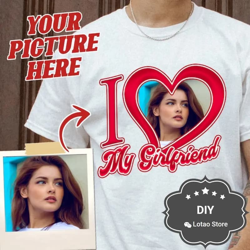 T-shirt personnalisé I Love My Girlfriend, T-shirt graphique I Coussins My Girlfriend, Couples, Y-Te