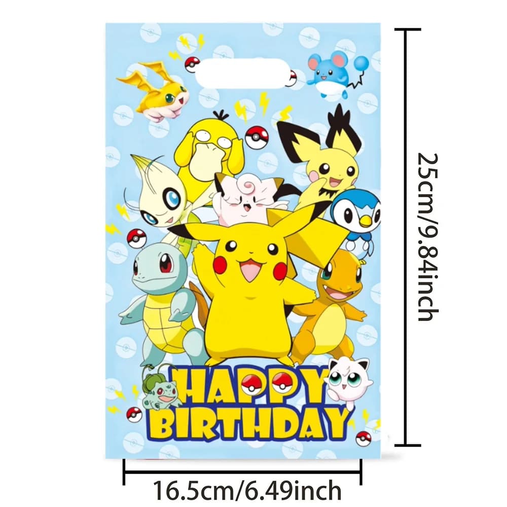 Sacs cadeaux Pokemon figurines Pokemon Goody sacs cadeau d'anniversaire sacs en peluche cadeaux Pika