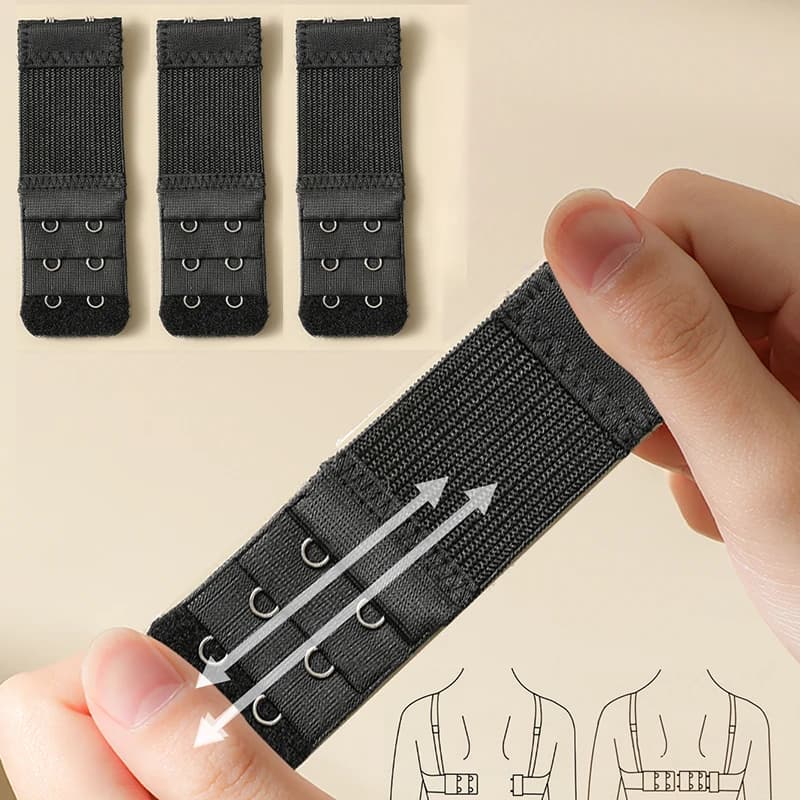 Lot de 3 rallonges de soutien-gorge élastiques pour femmes, avec crochets et clips, extenseurs de so