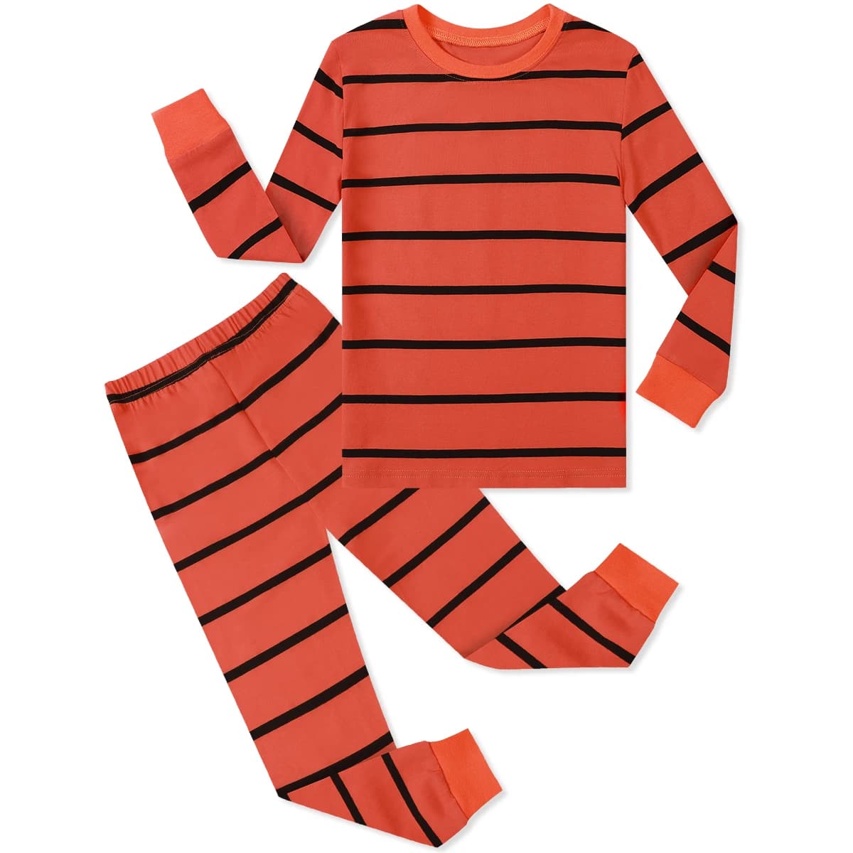 Ensemble de pyjamas à rayures jaunes et noires pour tout-petits garçons et filles, pyjamas d'équatio