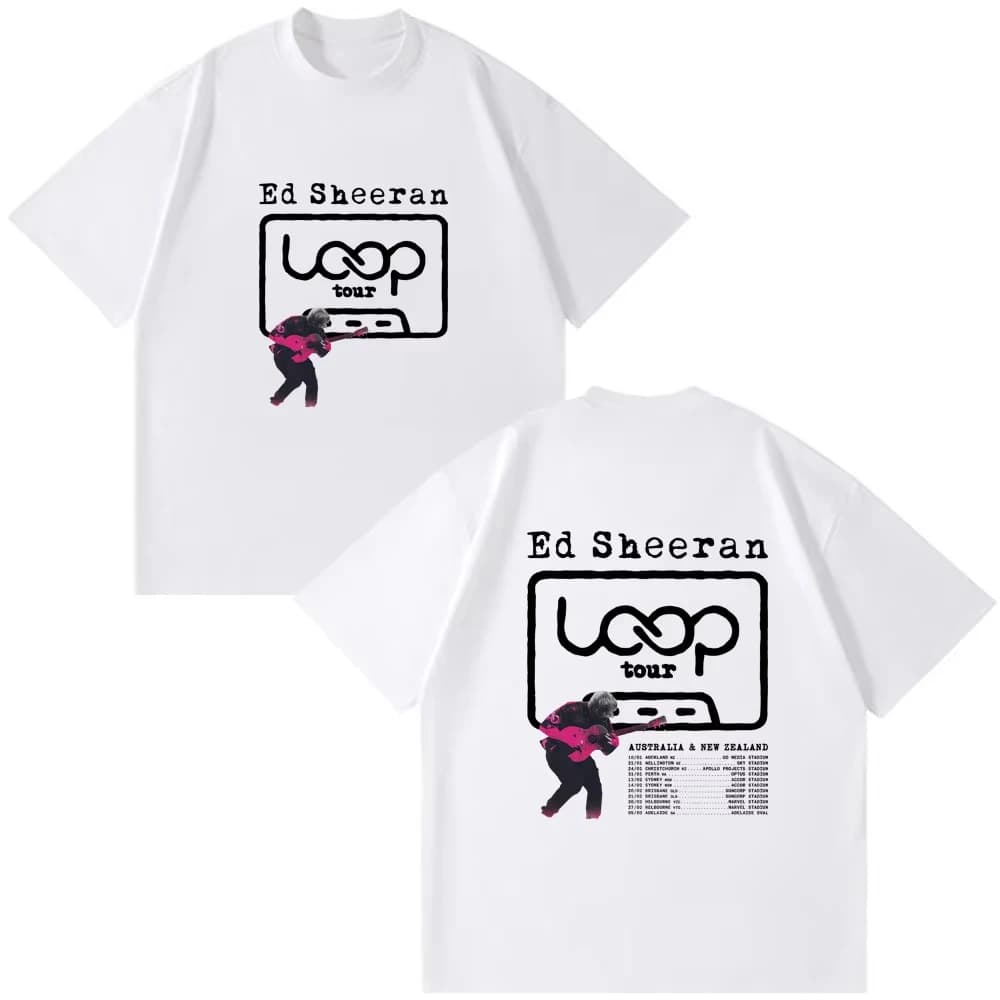 T-shirts de merchandising du tour de concert Ed Sheeran Loop en Australie et en Nouvelle-Zélande 202