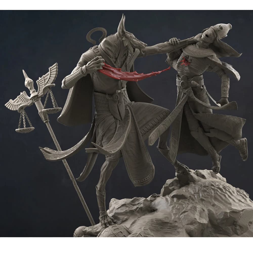 1/24 loup-garou d'Anubis, figurine modèle en résine, GK, thème fantastique, kit non assemblé et non