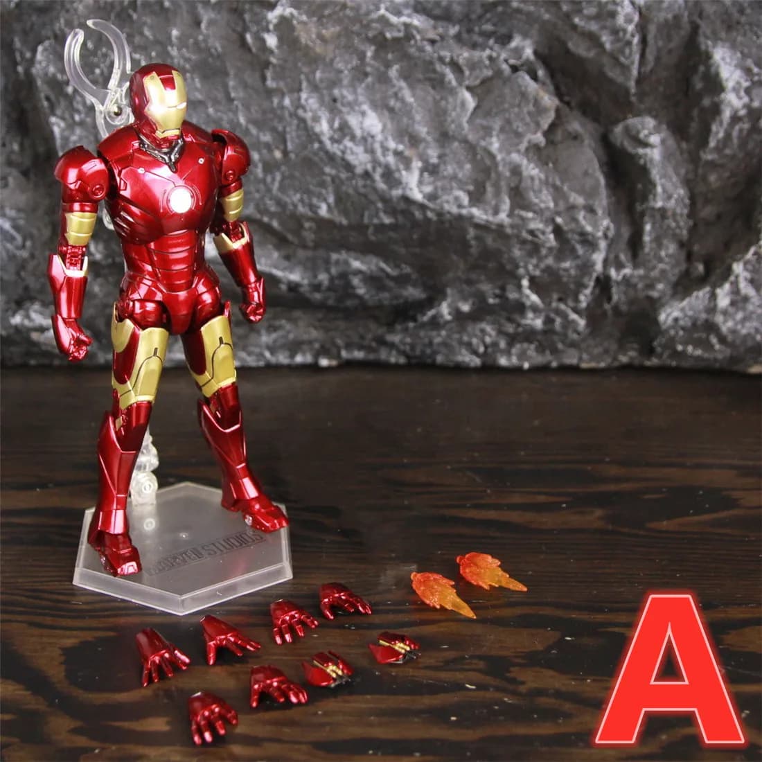 Figurine d'action de film Iron Man, lumière LED, 7 ", MK1, MK2, MK3, MK4, MK5, MK6, MK7, MK43, MK50,