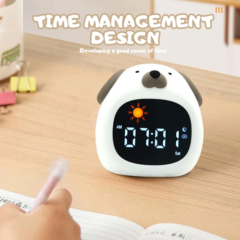 Veilleuse horloge chat bébé sommeil formation réveil Musical Led nuit Table lumière enfants sommeil