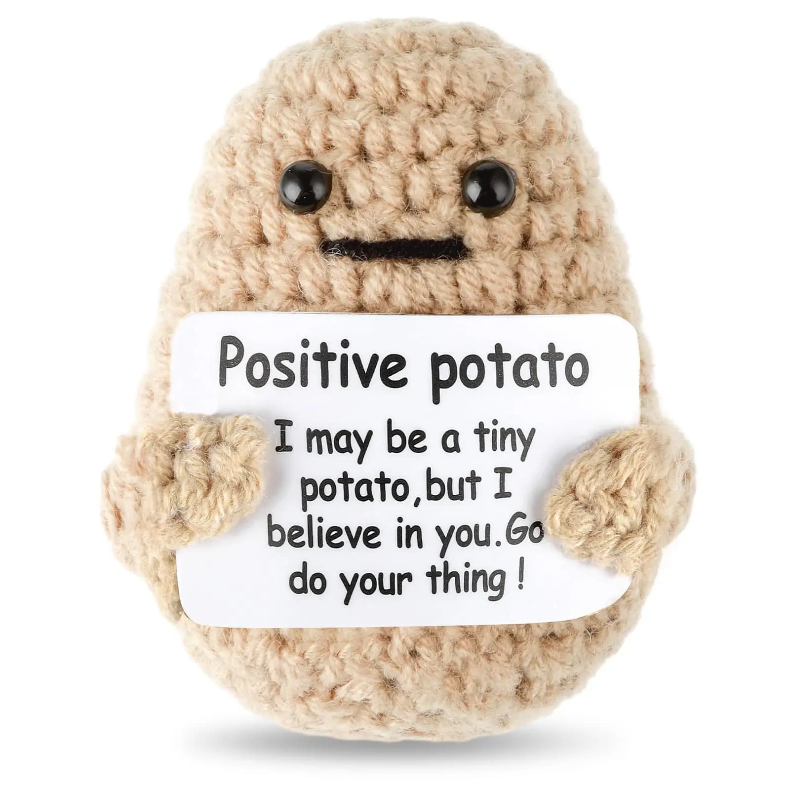 Décoration de salle de pommes de terre à énergie positive, Mini poupée tricotée en laine en peluche