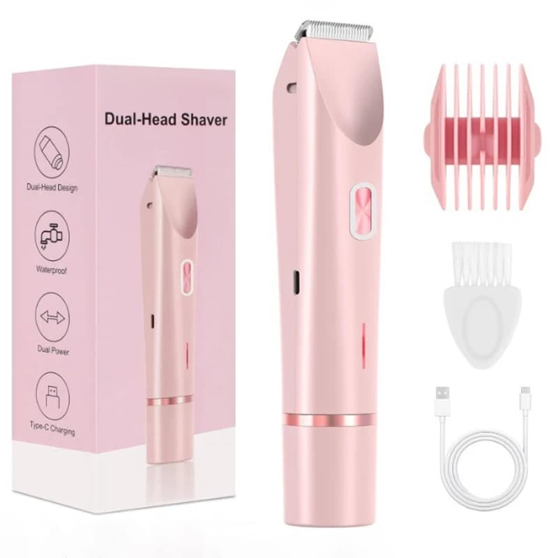 Rasoir électrique double tête pour femme, épilateur corporel double usage, tondeuse électrique pour