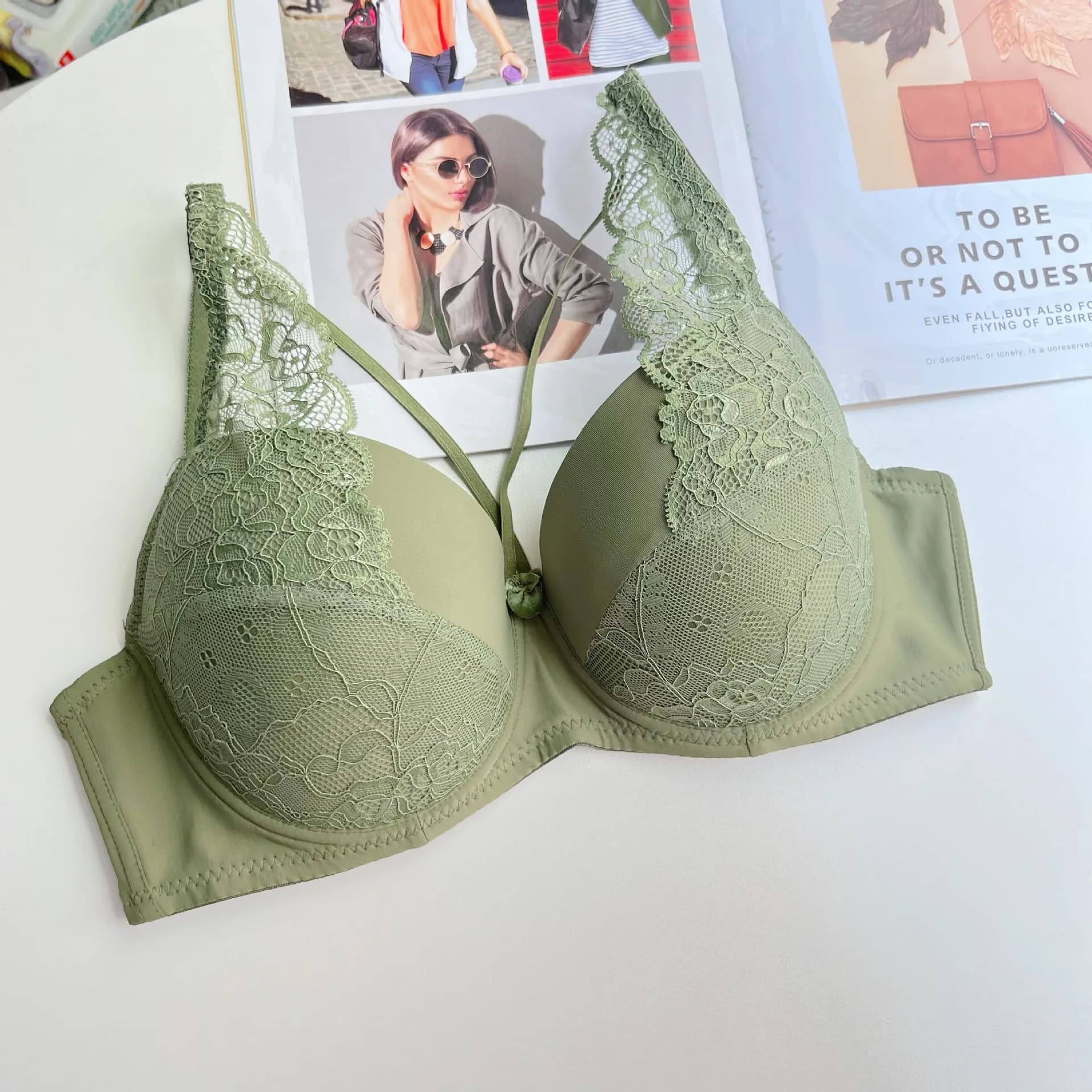 Soutien-gorge push-up en dentelle sexy de style français pour femmes, fin, pour poitrine généreuse,