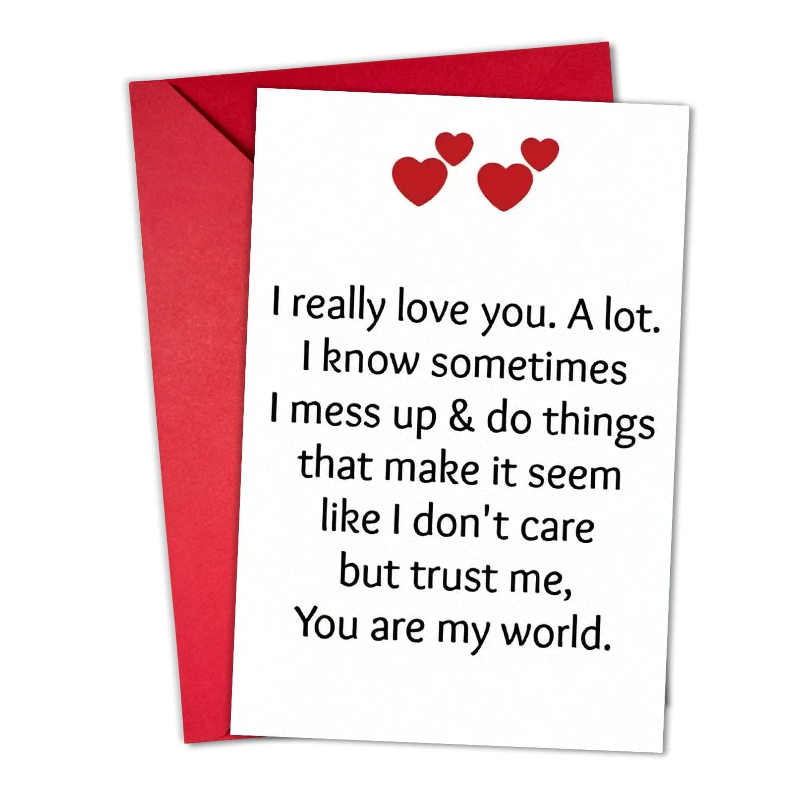 1 ensemble de cartes de vœux amusantes pour la Saint-Valentin avec enveloppe et carte de message tex