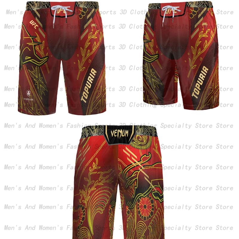 2025 nouveau short de boxe UFC TOPURA été respirant Sports extrêmes Shorts de plage 3D hommes et fem