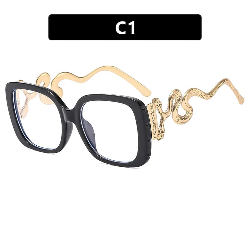 Grand carré Anti bleu lumière lunettes femmes 2025 nouvelle mode Unique jambe de serpent conception