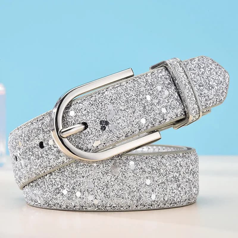 Ceinture dorée pour femmes, Design à la mode, paillettes argentées, qualité de luxe, hauts cadeaux p