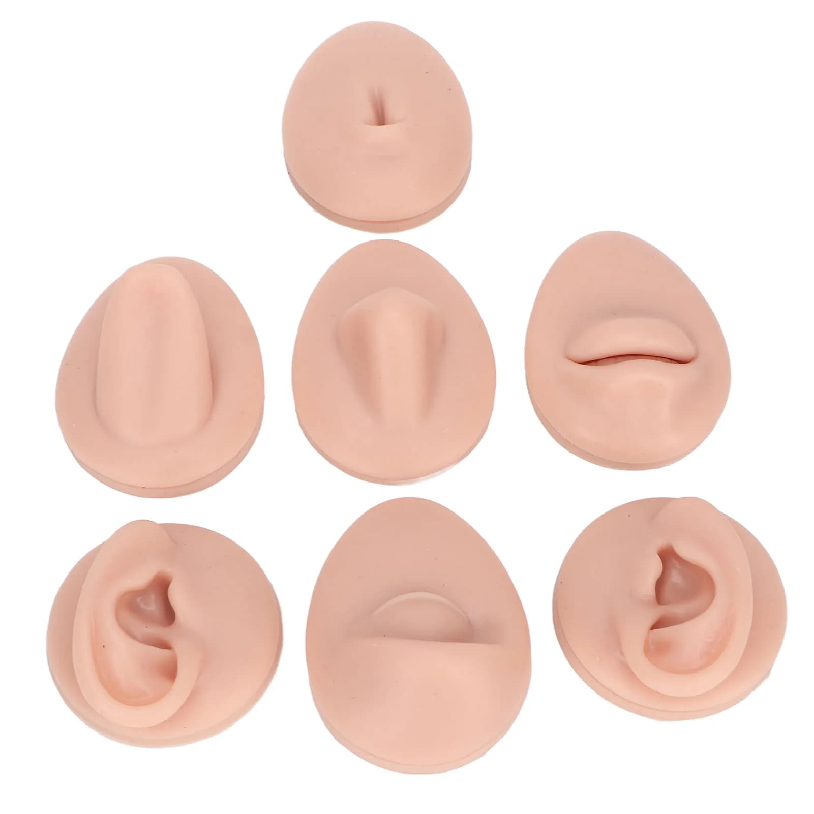 Modèle de pratique de piercing en silicone pour novice, oreille, œil, antarctique, langue et nombril