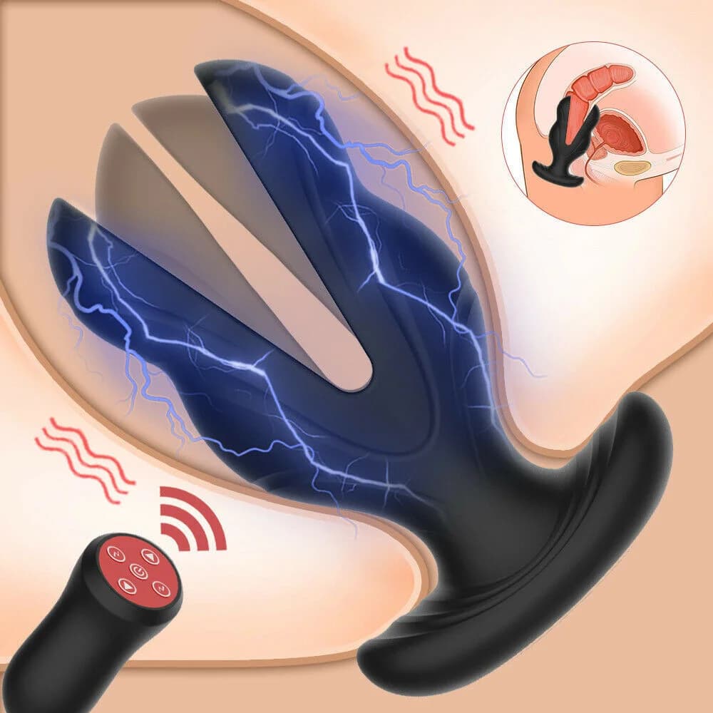 Vibromasseur anal à décharge électrique pour hommes, télécommande sans fil, plug anal vibrant, masse