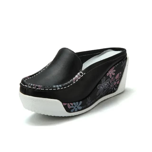 BEYARNE – chaussures en cuir véritable pour femmes, à semelles blanches, respirantes, à semelle épai