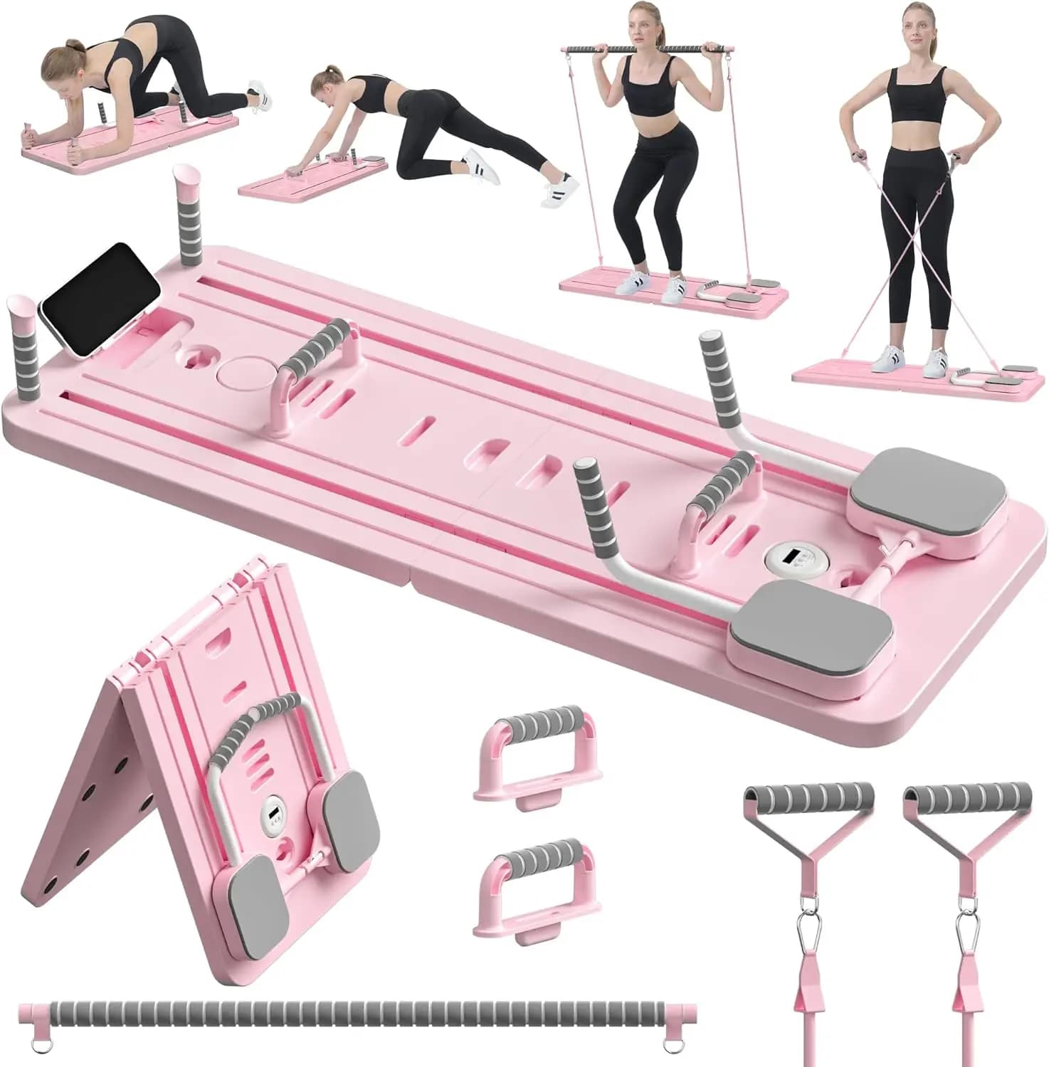 Planche de Pilates multifonctionnelle, planche d'exercices abdominaux, bandes de résistance pour le