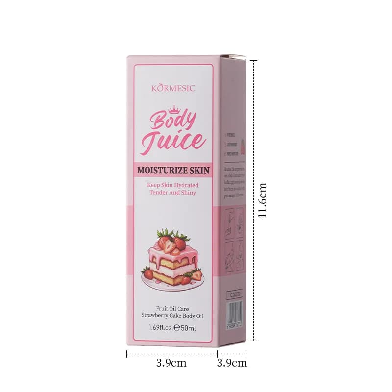 KORMESIC Huile corporelle gâteau aux fraises - Hydratant Hydratant Nourrissant Peau Parfum sucré lon