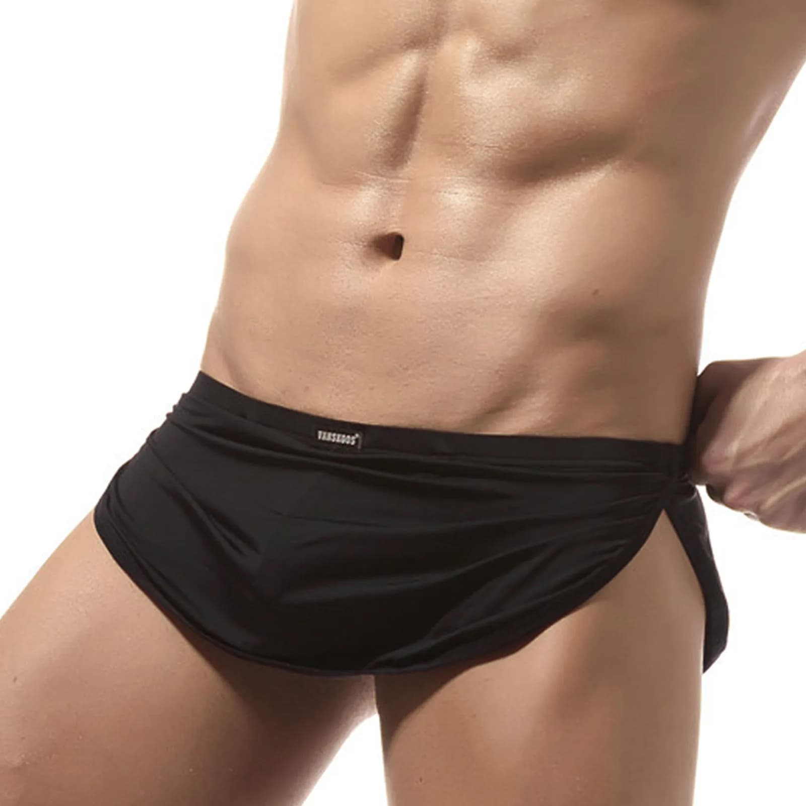Sexy hommes culottes décontracté maison Shorts avec pochette tongs sous-vêtements taille basse élast