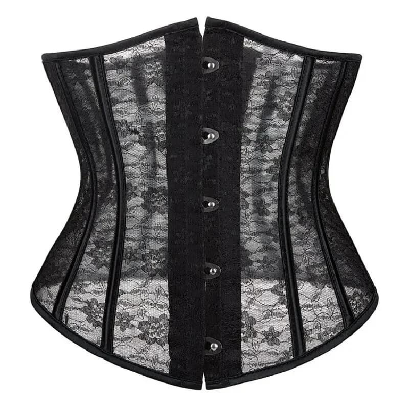 Corset sous le buste en maille transparente pour femme, lingerie gothique, haut sexy, serre-taille v