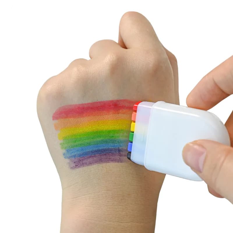Pinceau de peinture de visage arc-en-ciel, 6 pièces, art corporel, sensation de fierté, amusant