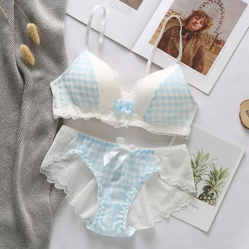 Ensemble de soutien-gorge coréen mignon pour femmes, section fine d'été, pour petits seins, sans arm