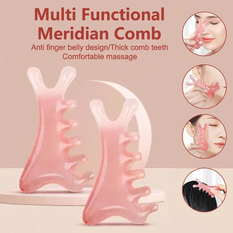 Peigne de Massage méridien corporel en plastique, peigne à cinq dents larges, Circulation sanguine,