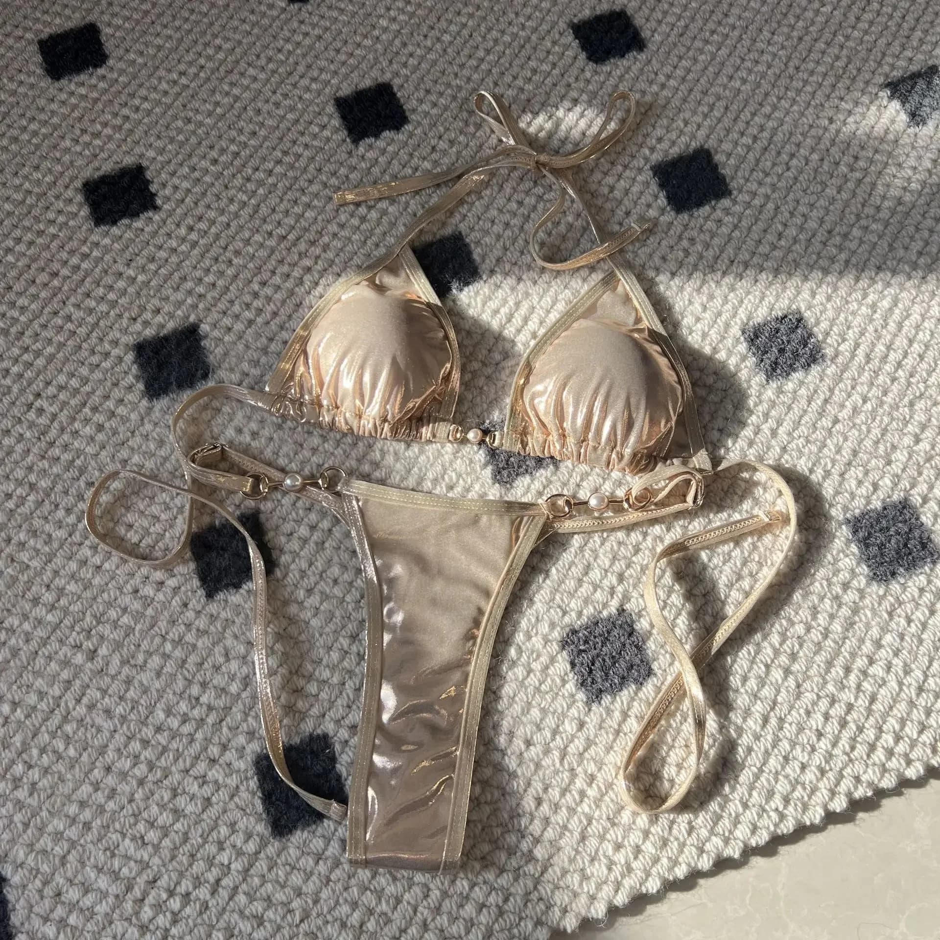 Sexy brillant perle Bikini maillot de bain offre spéciale de la saison nouveau maillot de bain à ban