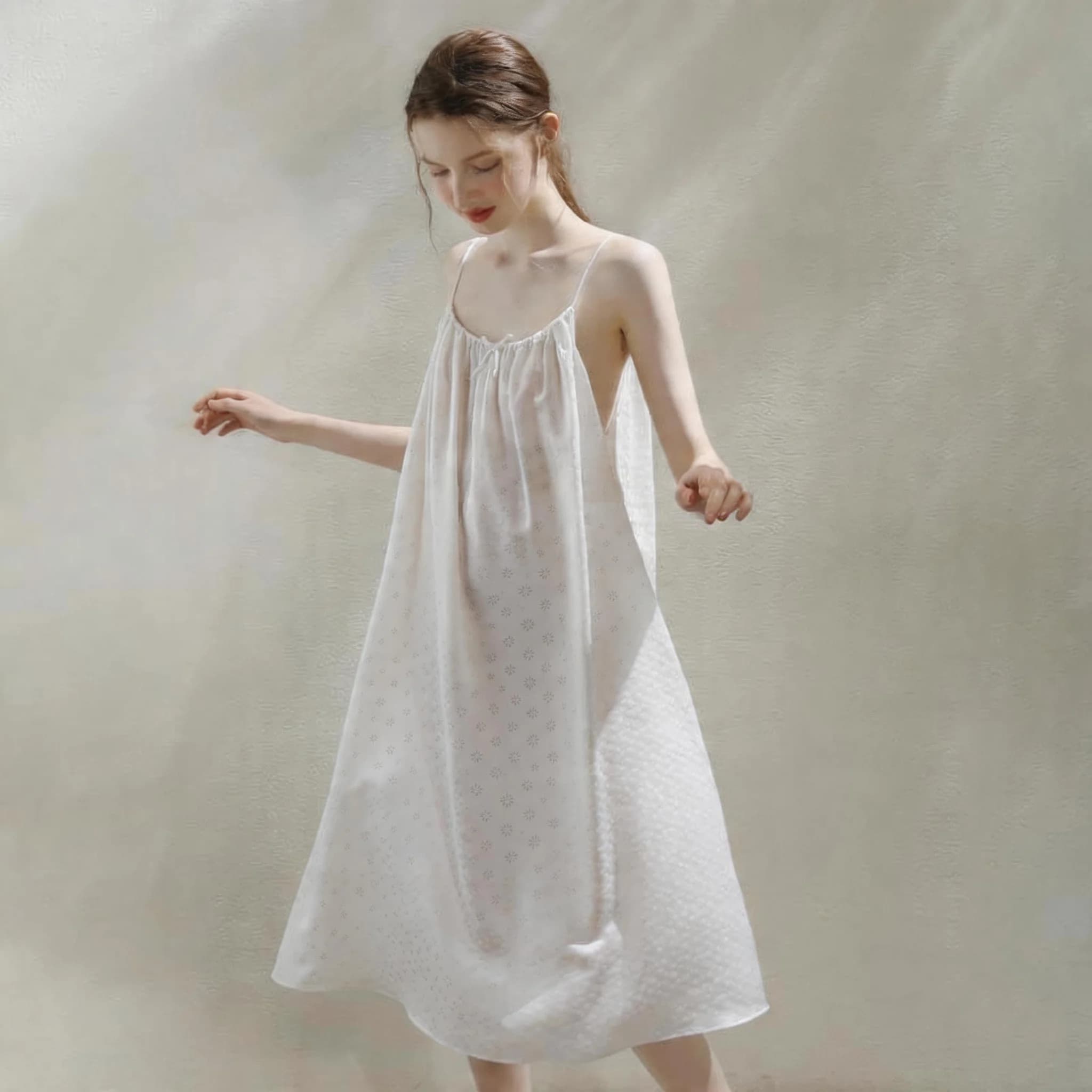 Nouvelle Robe de Nuit Coréenne Mi-Longue pour Femme, Vêtement d'Intérieur Estival, Pyjama, Lingerie,