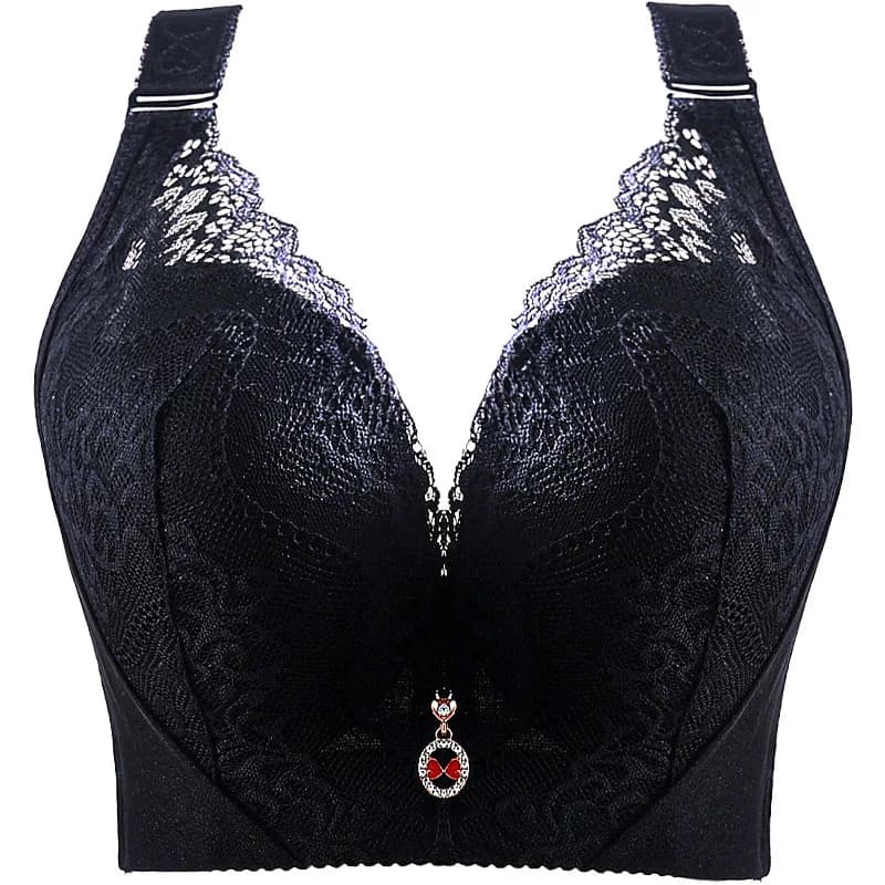 Soutien-gorge push-up grande taille sexy en dentelle avec armatures, couvrance complète, larges bret