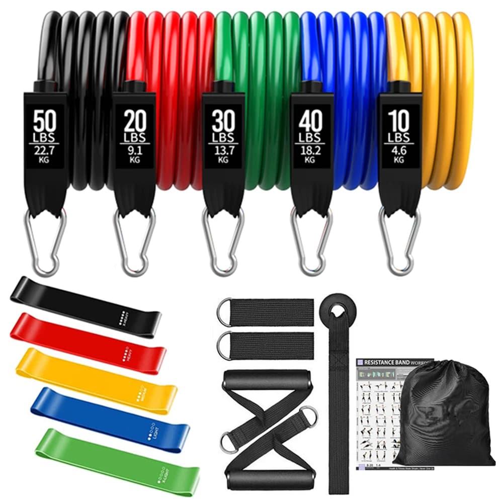 Ensemble de bandes de résistance pour exercices de Fitness, 360lb, Tubes élastiques, corde de tracti