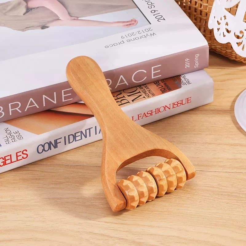 Masseur à rouleaux en bois pour le corps, le visage, les épaules, le cou et les mains – Outil de mas