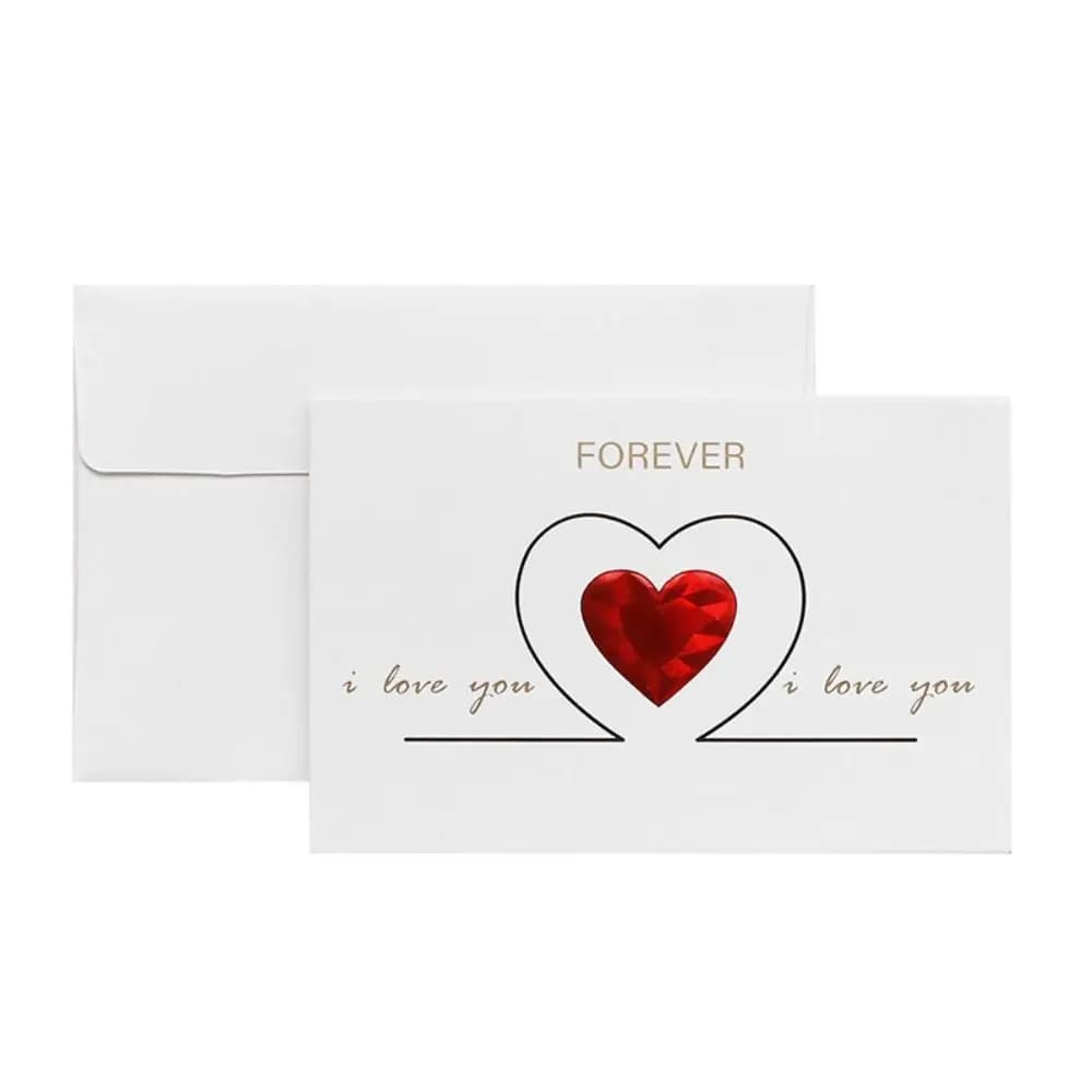 Carte de message 'Je t'aime', Cartes de vœux d'amour, Carte postale artisanale 'Battement de cœur' p