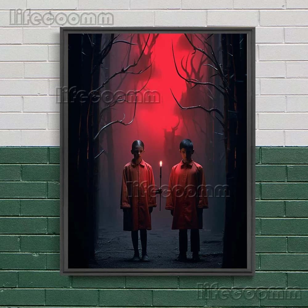 Monstre mystérieux est autour, affiche d'art fantastique d'horreur et impression de photographie sur