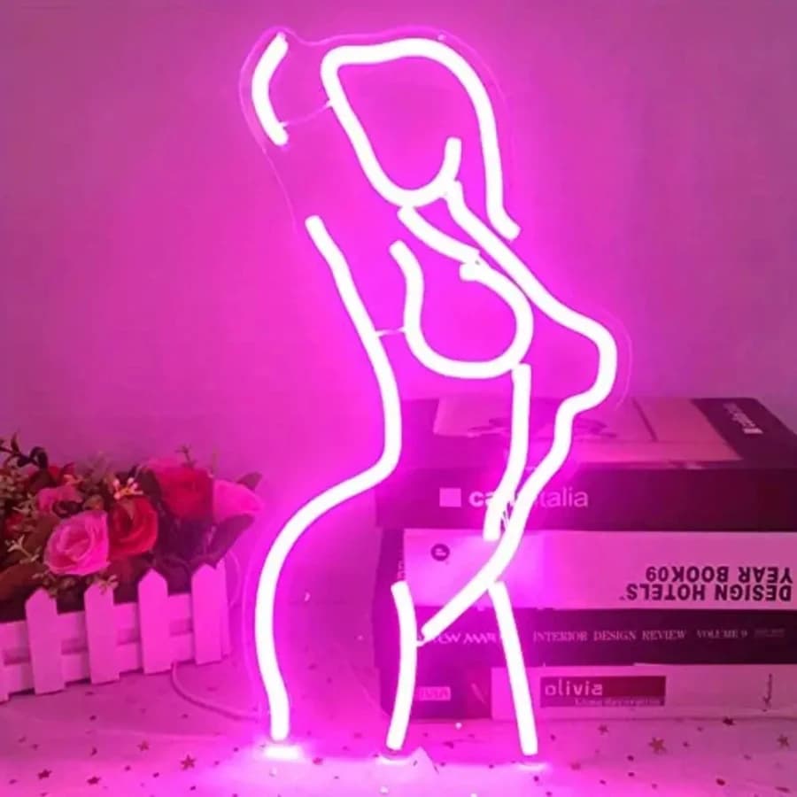Enseigne au néon Sexy Lady King, acrylique super lumineux, lumière LED faite à la main pour vitrine,
