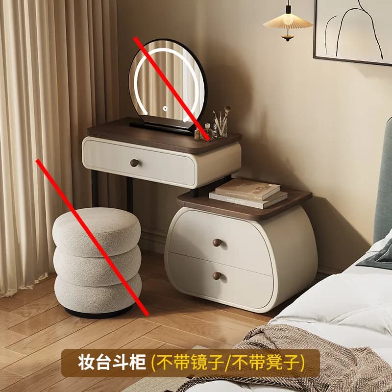 Coiffeuse en bois avec miroir LED et tiroirs de rangement pour chambre d'hôtel et de maison