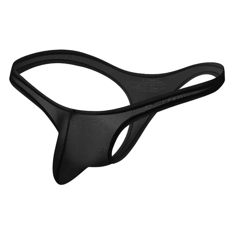 String pour homme entièrement transparent en soie glacée, sous-vêtement sexy en maille, taille très