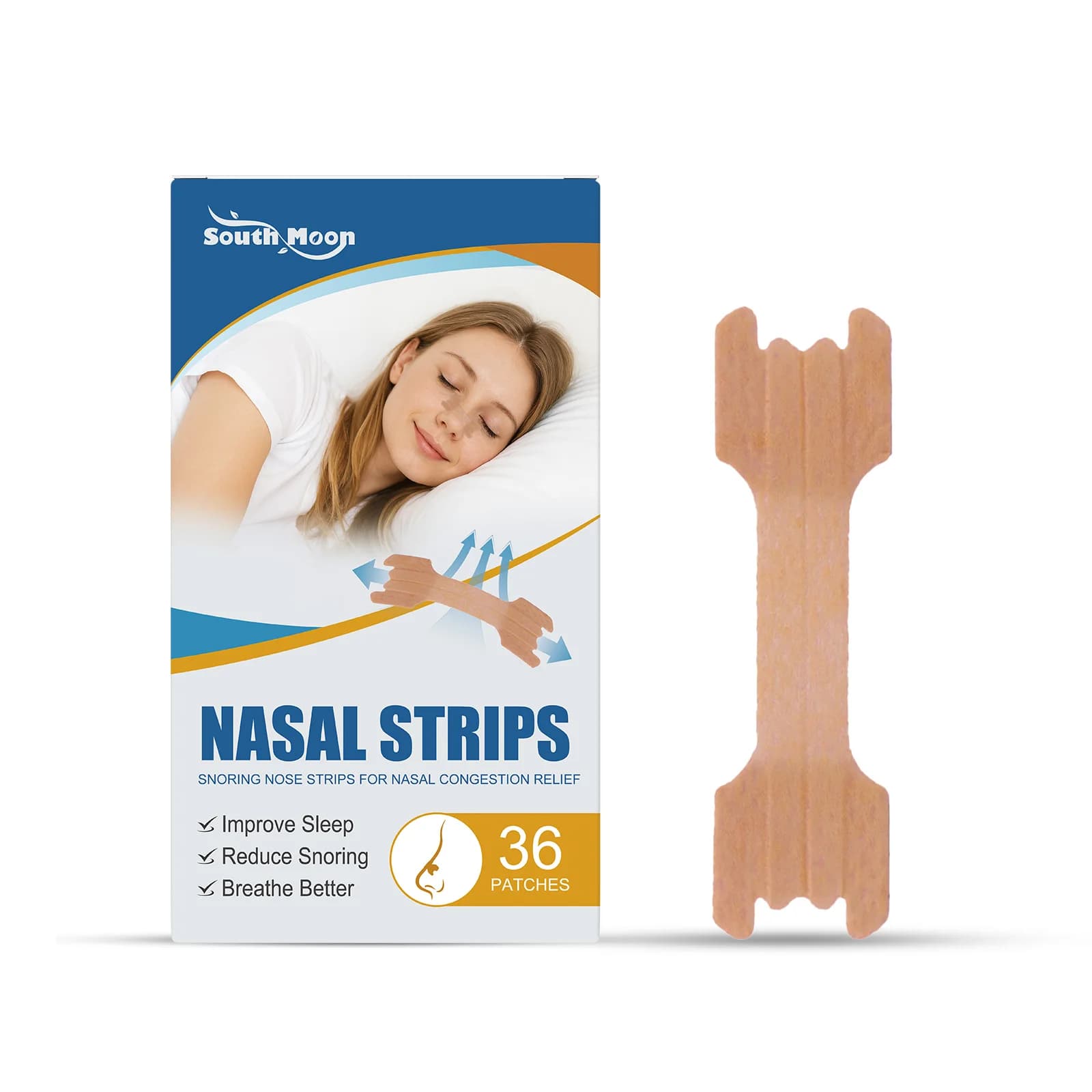 Bandes nasales Sleep Care, adhérence naturelle douce pour la nuit, respirantes, adaptées à une utili
