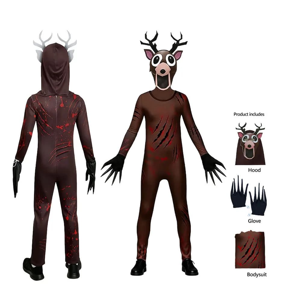 Costume de cosplay pour adulte, tenue de cerf de la forêt 99 Nuits, imprimé 3D, pour Halloween, carn