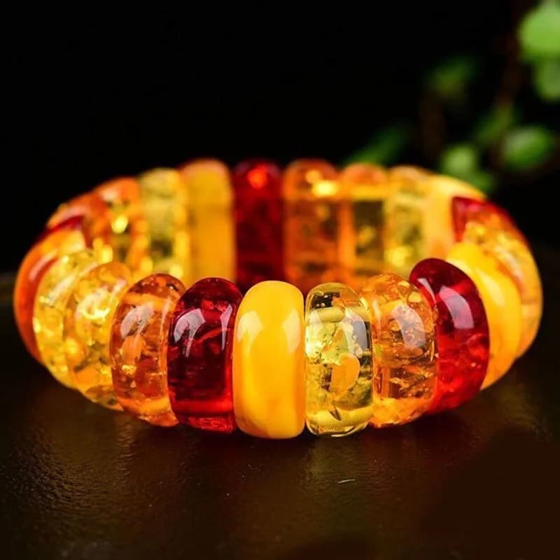 Rangée à main en cire d'abeille ambre, bracelet unisexe classique polyvalent, bijoux neufs