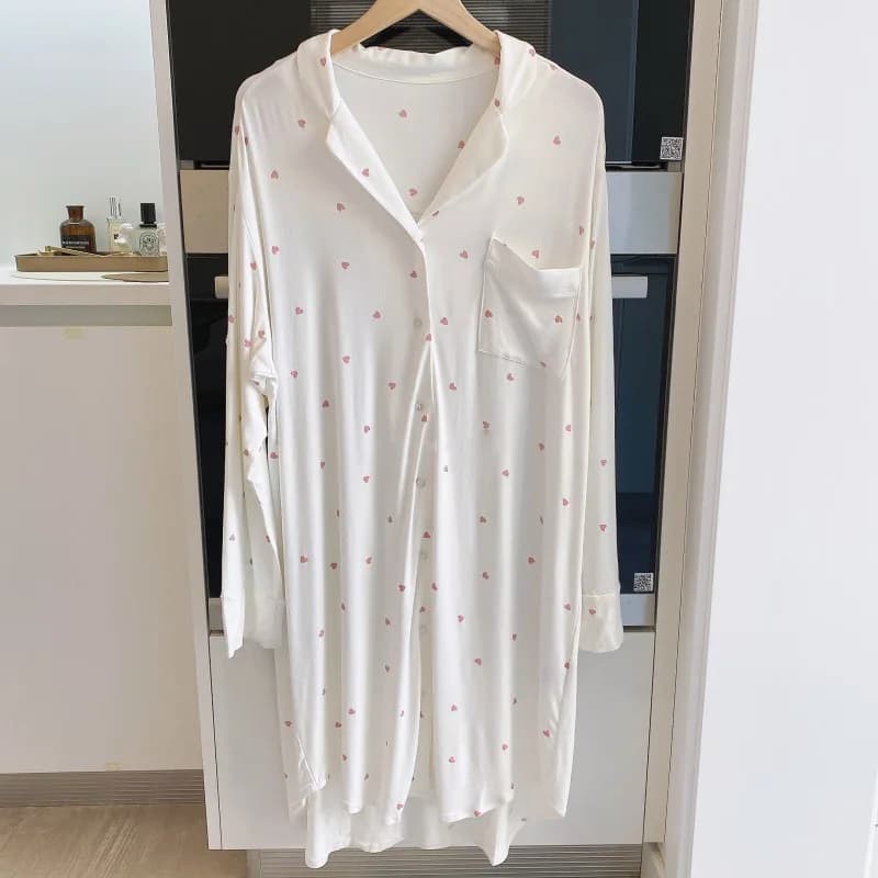 Robe de nuit modale pour femme vêtements de nuit nouveau printemps automne à manches longues chemise