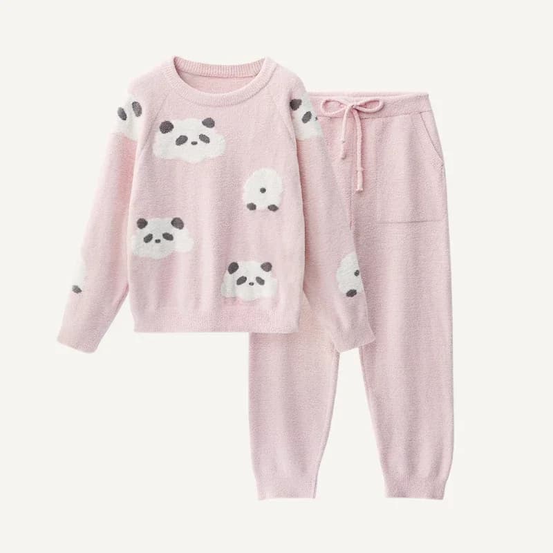 SUJIIN-Ensembles de pyjamas mignons pour femmes et hommes, vêtements de nuit Krasnographiques, vêtem