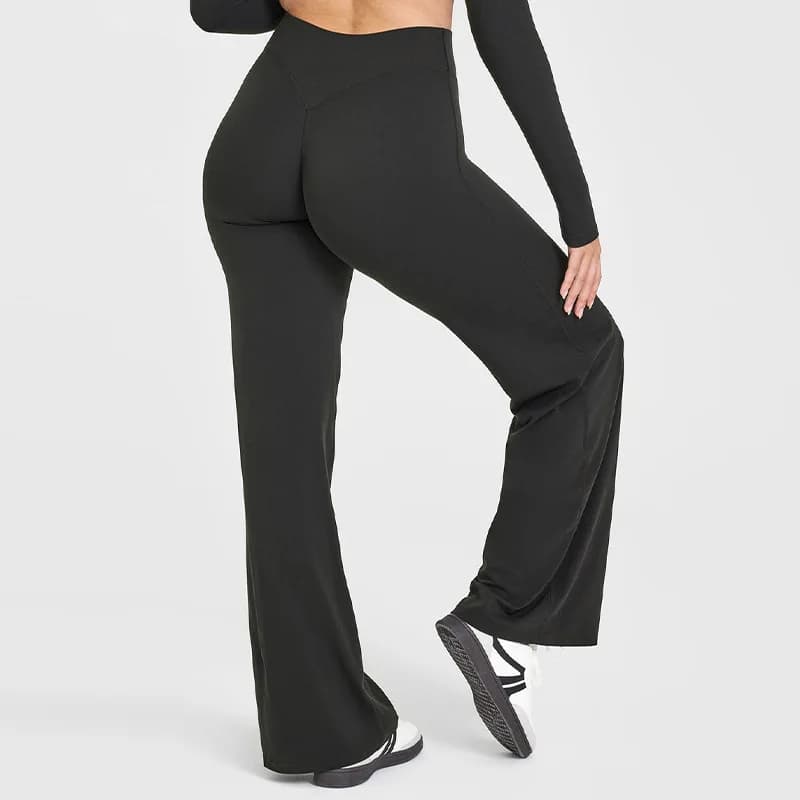 Pantalon droit effet seconde peau pour femme, vêtements de sport, fitness, leggings d'entraînement,