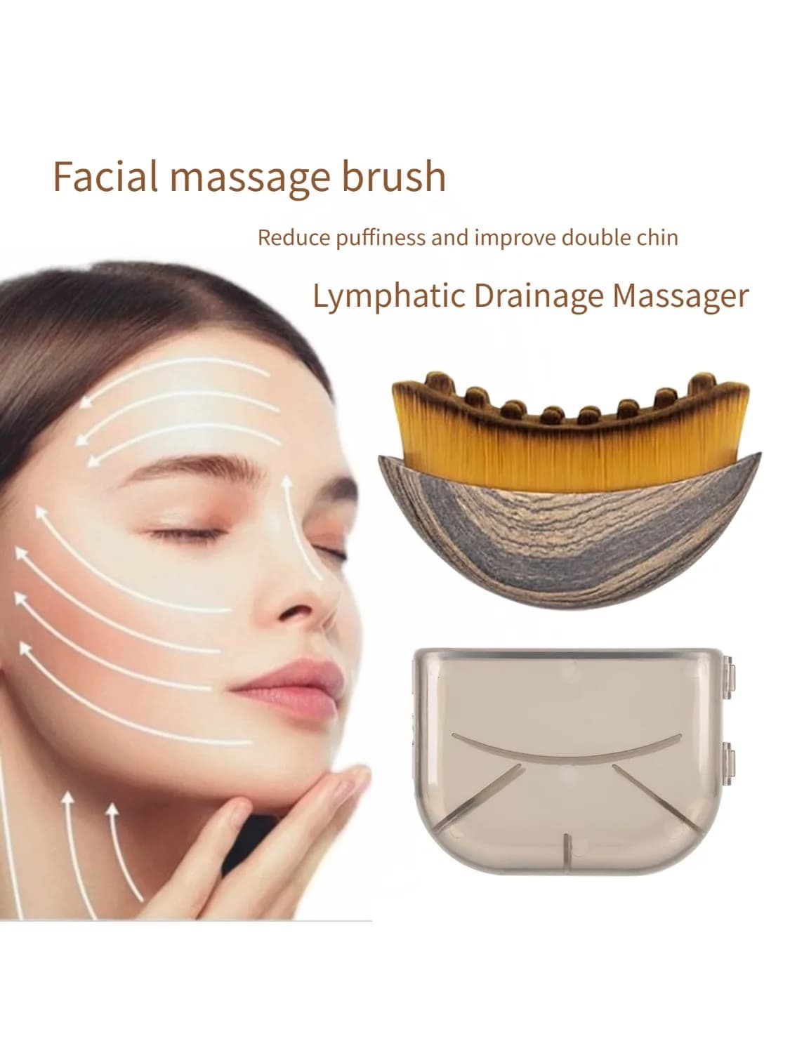 Brosse de massage lymphatique pour le visage et le corps – Soin quotidien, outil de beauté relaxant,