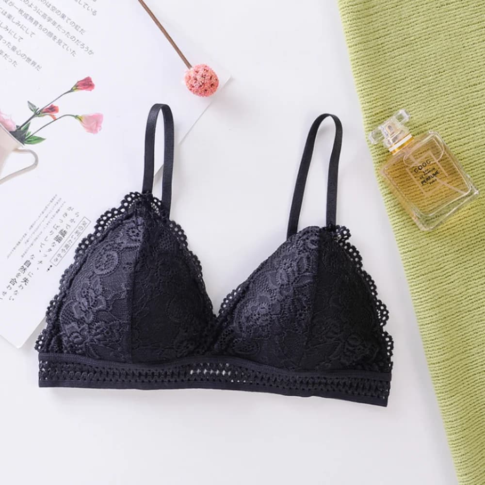 Soutien-gorge français en dentelle fine pour femmes, beau dos, sans anneau en acier, sangle de frond