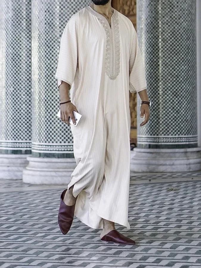 2026 Ramadan Mode musulmane Abaya pour hommes arabe Islam caftan Robe nouveaux hommes Style ethnique
