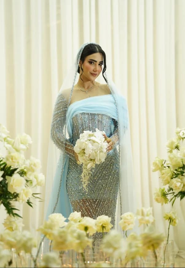 Robes de mariée bleues à paillettes de style sirène, robes de bal élégantes pour femmes, robes de so